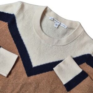 Veronica Beard Women's S Bradford Cashmere Sweater Colorblock Crewneck